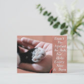 Hilfe gefragt postkarte (Stehend Vorderseite)