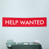 Hilfe gewollt, anpassbares, rotes Banner (Messeveranstaltung)
