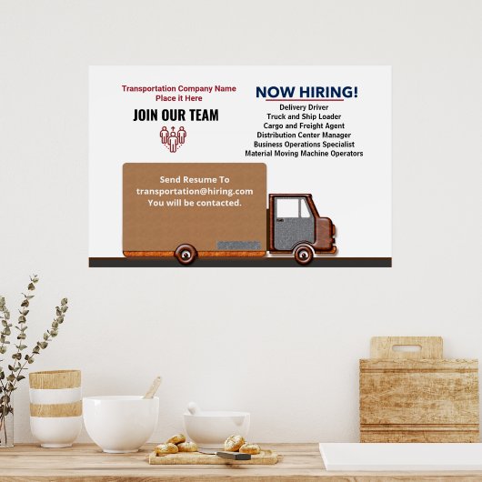 Hilfe Gewollt Jetzt einstellen von Arbeitsplätzen  Poster (Küche)