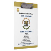 Hilfe Gewollt Jetzt Mitarbeiter einstellen Logo fü Klemmbrett (Rechts)