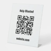 Hilfe Gewollt QR-Code Website Weißes Template Sockelschild (Vorderseite)