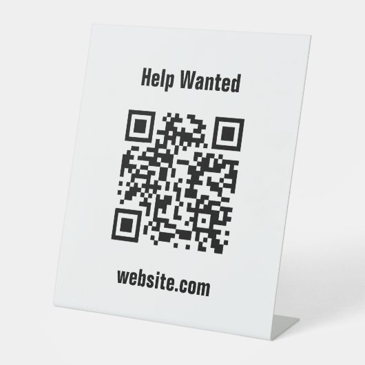 Hilfe Gewollt QR-Code Website Weißes Template Sockelschild (Vorderseite)