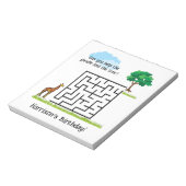 Hilfe Giraffen, drei Geburtstage Labyrinth Puzzle- Notizblock (Rotiert)
