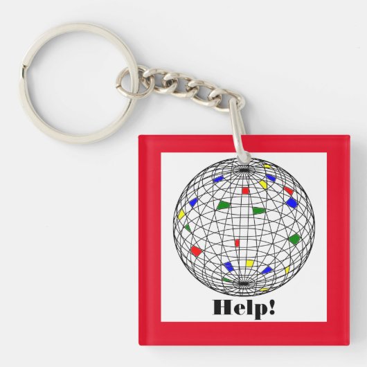 Hilfe, globale Erwärmung, personalisiert Schlüsselanhänger (Vorderseite)