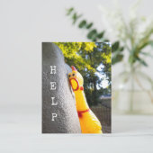 Hilfe Gummihuhn Postkarte (Stehend Vorderseite)