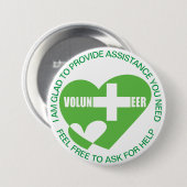 HILFE/HELP-Freiwillige Button (Vorne & Hinten)
