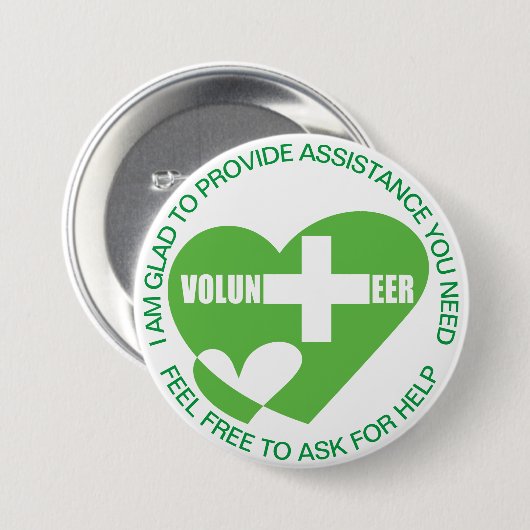 HILFE/HELP-Freiwillige Button (Vorne & Hinten)