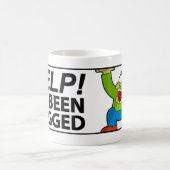 Hilfe I sind - aufgefangener Cartoon-Charakter Kaffeetasse (Mittel)