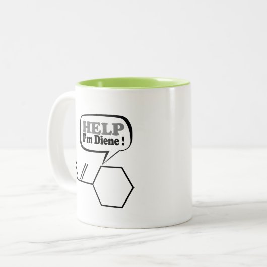 Hilfe, ich bin verrückt, witzig Chemie Zweifarbige Tasse (Vorderseite Links)