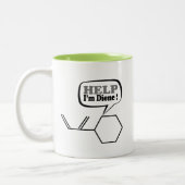 Hilfe, ich bin verrückt, witzig Chemie Zweifarbige Tasse (Links)