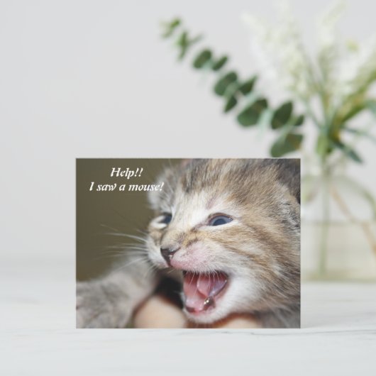 Hilfe! Ich habe eine Maus gesehen! Postkarte (Stehend Vorderseite)