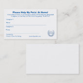 "HILFE! Ich habe Haustier-zu Hause" Visitenkarte (Vorne/Hinten)