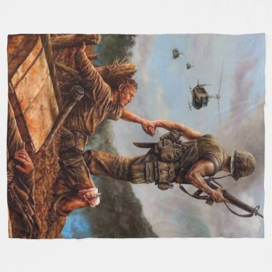 HILFE IST AUF DEM WEG FLEECEDECKE (Vorderseite (Horizontal))