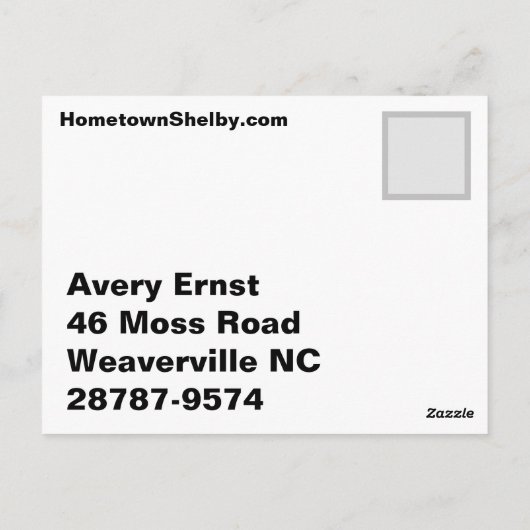 Hilfe ist unterwegs! Avery Postkarte (Rückseite)