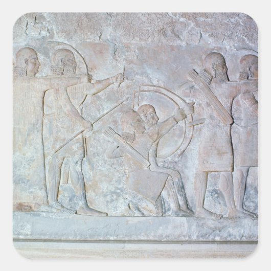 Hilfe mit Bogenschütze Quadratischer Aufkleber (Vorderseite)