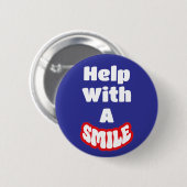 Hilfe mit dem Abzeichen "Blau und Rot" Button (Vorne & Hinten)