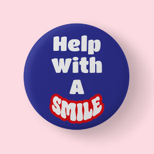 Hilfe mit dem Abzeichen "Blau und Rot" Button