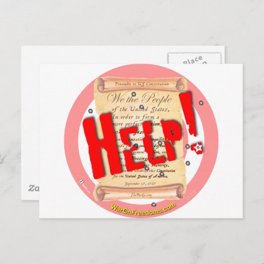 Hilfe Postkarte (Vorne/Hinten)