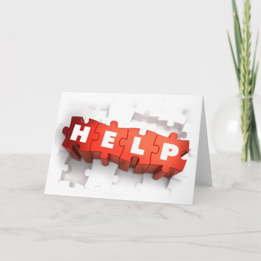 Hilfe Puzzle Pieces Greeting Cards Karte (Vorderseite)