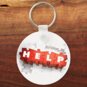 Hilfe Puzzle Pieces Schlüsselanhänger (Vorderseite)