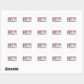 Hilfe! Retro-RPG-Chat-Box-Pixel-Design Quadratischer Aufkleber (Blatt)