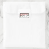 Hilfe! Retro-RPG-Chat-Box-Pixel-Design Quadratischer Aufkleber (Tasche)