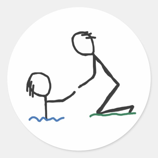 Hilfe Runder Aufkleber (Vorderseite)