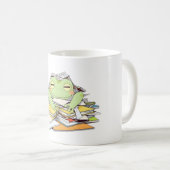 Hilfe senden Frösche in Papierkram begraben Kawaii Kaffeetasse (VorderseiteRechts)