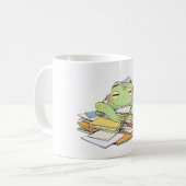 Hilfe senden Frösche in Papierkram begraben Kawaii Kaffeetasse (Vorderseite Links)