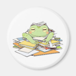 Hilfe senden Frösche in Papierkram begraben Kawaii Magnet