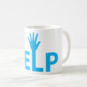 Hilfe Typografie Coffee Tasse (VorderseiteRechts)