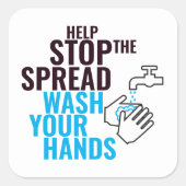 Hilfe, um die Spread-Hand-Aufkleber zu stoppen Quadratischer Aufkleber (Vorderseite)