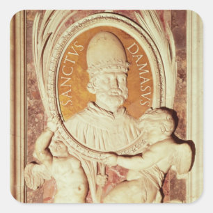 Hilfe von Damasus I auf einem Marinepilaster Quadratischer Aufkleber