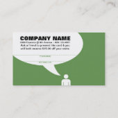 Hilfe von meiner Freund-Comic-Blasenempfehlung Empfehlungskarte (Rückseite)