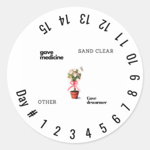 Hilfe zählen der Tage für Medikamente Runder Aufkleber