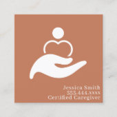Hilfe zur beruflichen Betreuung von Zuhause Quadratische Visitenkarte (Vorderseite)