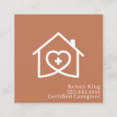 Hilfe zur beruflichen Betreuung von Zuhause Quadratische Visitenkarte (Vorderseite)