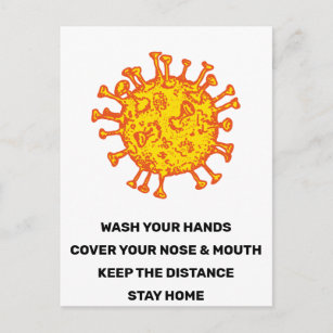 Hilfe zur Unterbindung der Corona Virus Covid19 Si Postkarte