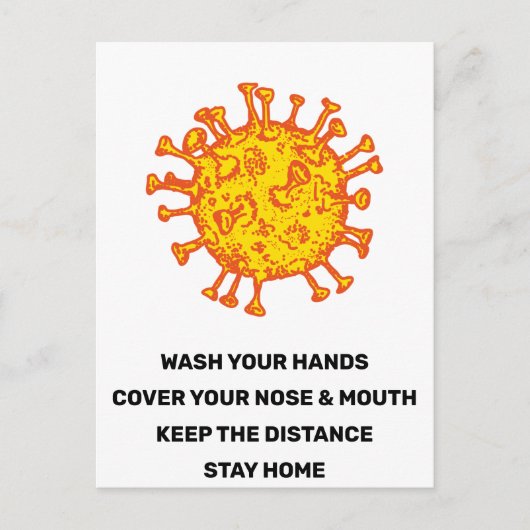 Hilfe zur Unterbindung der Corona Virus Covid19 Si Postkarte (Vorderseite)