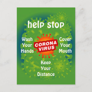 Hilfe zur Unterbindung der Sicherheit des Corona-V Postkarte