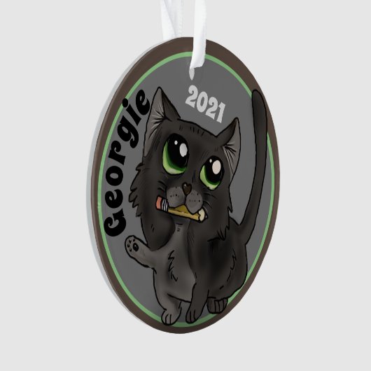 Hilfreiche Studie Cat Custom Ornament (Vorderseite)