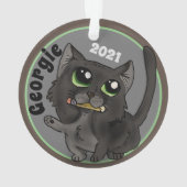Hilfreiche Studie Cat Custom Ornament (Rückseite)