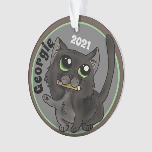Hilfreiche Studie Cat Custom Ornament (Vorderseite)
