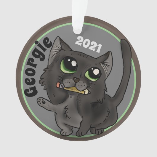 Hilfreiche Studie Cat Custom Ornament (Vorderseite)