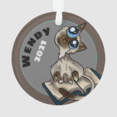 Hilfreiche Studie Cat Custom Ornament (Rückseite)