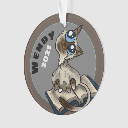 Hilfreiche Studie Cat Custom Ornament (Vorderseite)