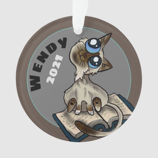 Hilfreiche Studie Cat Custom Ornament (Vorderseite)