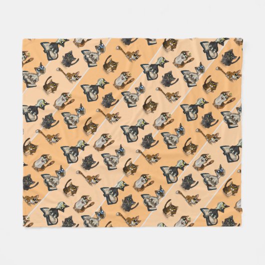 Hilfreiche Studie Cats Gelbes Fleece Blanket (Vorderseite (Horizontal))