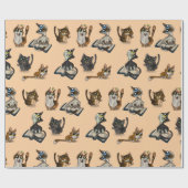 Hilfreiche Studie Katzen Gelbfärberpapier Geschenkpapier (Flach)