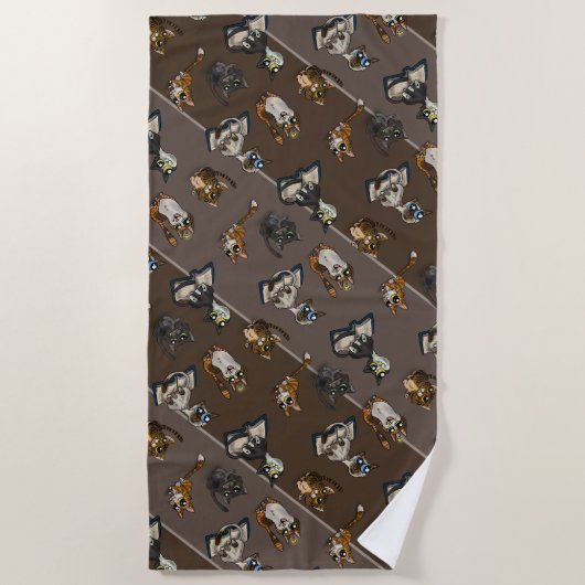 Hilfreiche Studie Katzen Strandtuch (Vorderseite)